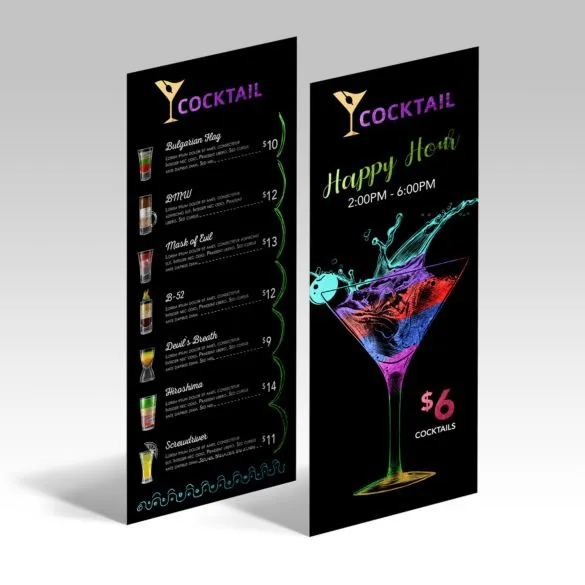 Custom Akuafoil rack card printing with metallic finishes